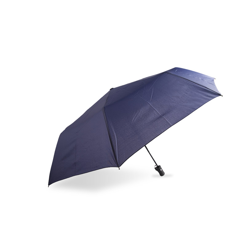 Paraguas de tres pliegues Pure Blue Uv Protection Pongee-0E6B0550