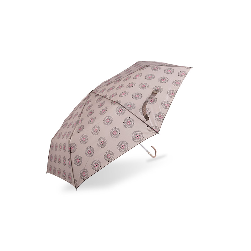 Paraguas triple de poliéster con impresión en color claro-0E6B0739